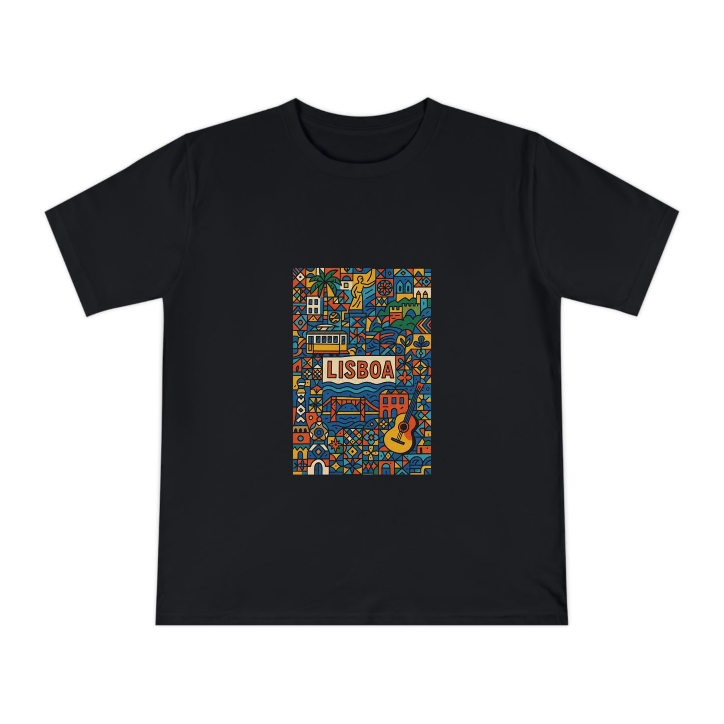 Lisboa Colorful Graphic T-Shirt - Unisex Classic Jersey Tee for Travel Lovers