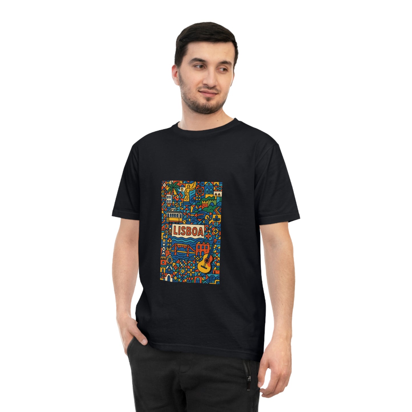 Lisboa Colorful Graphic T-Shirt - Unisex Classic Jersey Tee for Travel Lovers