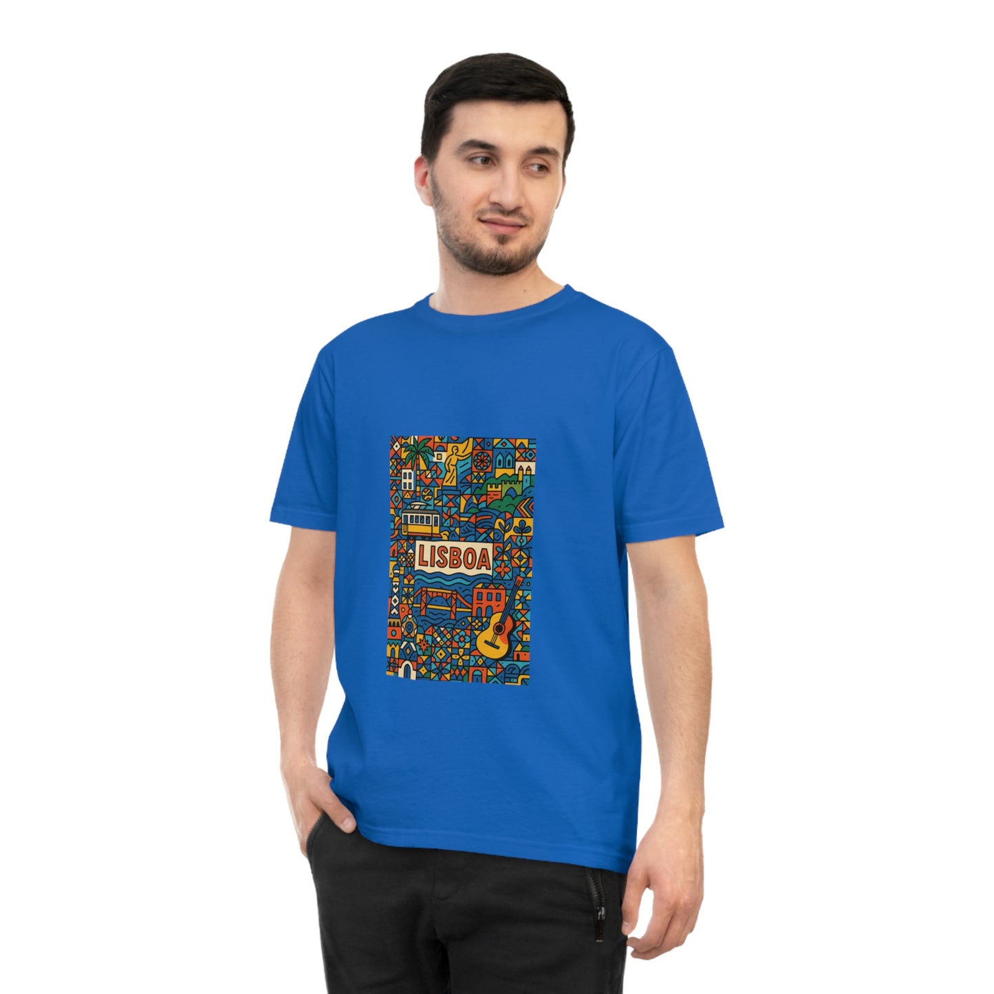 Lisboa Colorful Graphic T-Shirt - Unisex Classic Jersey Tee for Travel Lovers