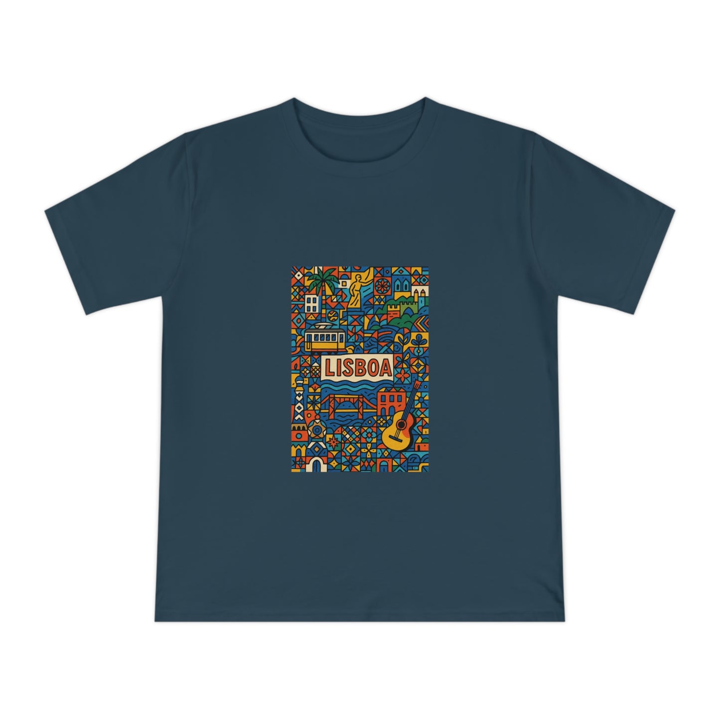 Lisboa Colorful Graphic T-Shirt - Unisex Classic Jersey Tee for Travel Lovers