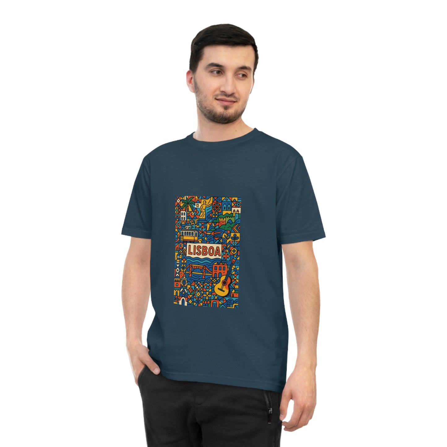 Lisboa Colorful Graphic T-Shirt - Unisex Classic Jersey Tee for Travel Lovers