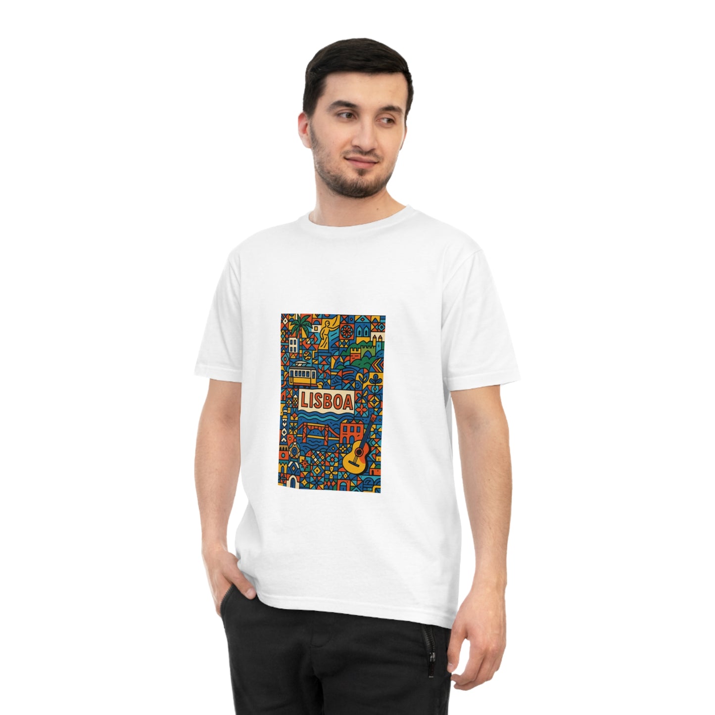Lisboa Colorful Graphic T-Shirt - Unisex Classic Jersey Tee for Travel Lovers