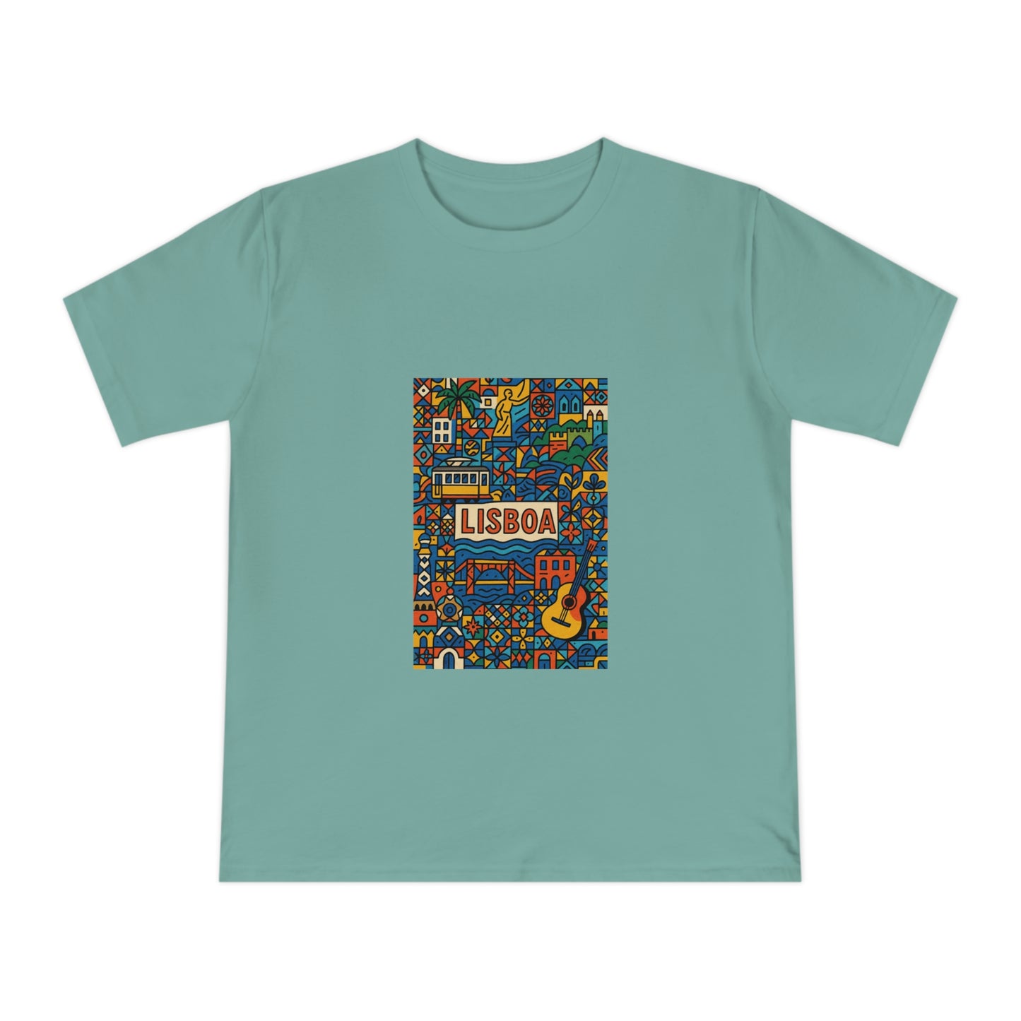 Lisboa Colorful Graphic T-Shirt - Unisex Classic Jersey Tee for Travel Lovers