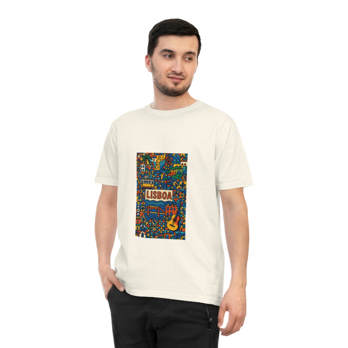 Lisboa Colorful Graphic T-Shirt - Unisex Classic Jersey Tee for Travel Lovers