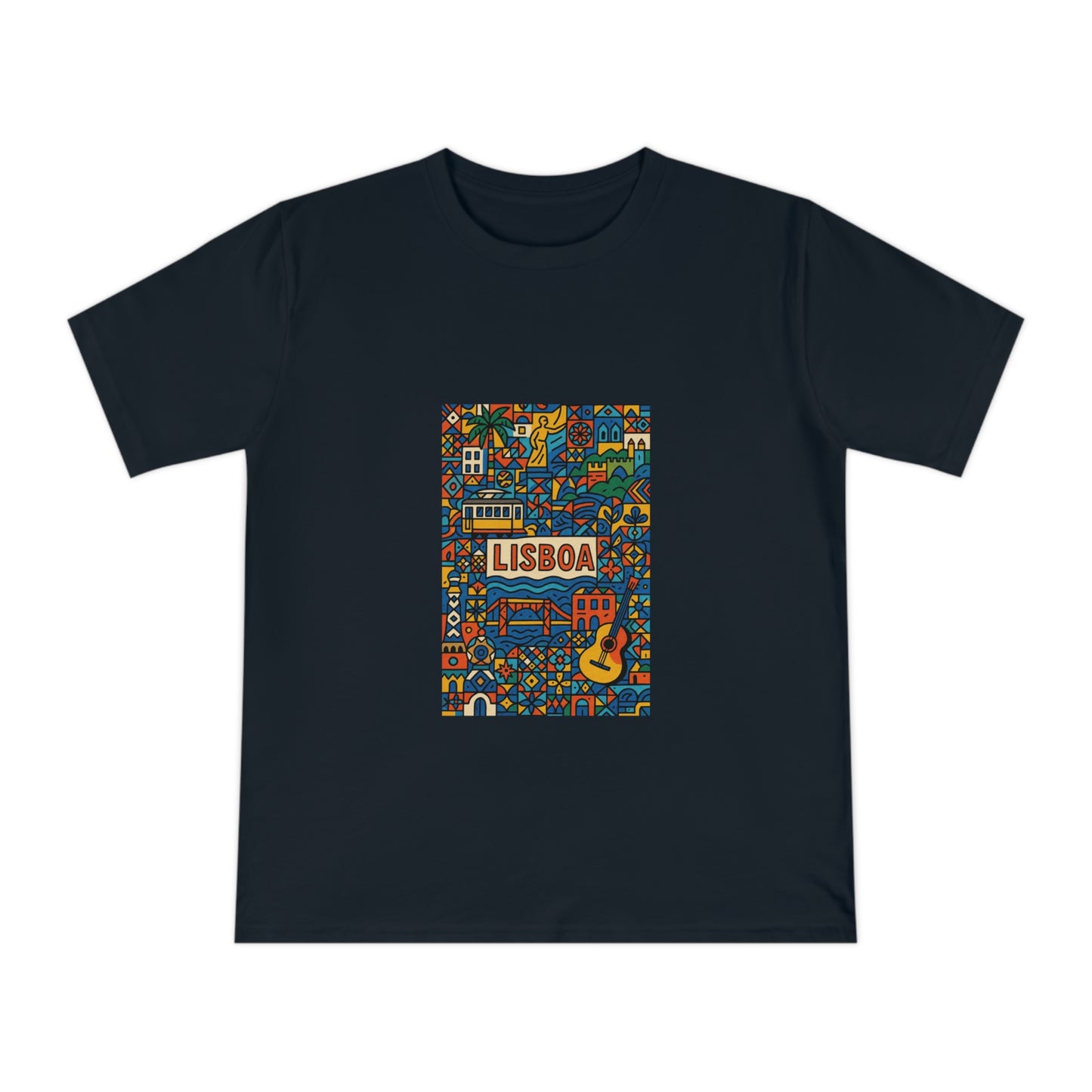 Lisboa Colorful Graphic T-Shirt - Unisex Classic Jersey Tee for Travel Lovers