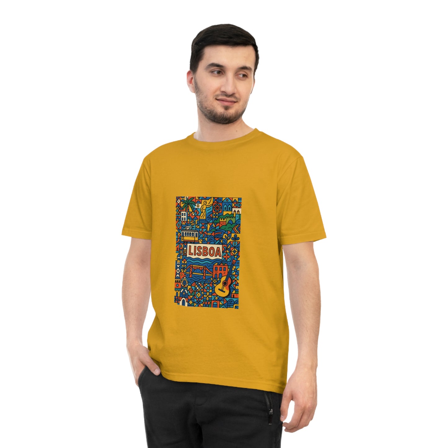 Lisboa Colorful Graphic T-Shirt - Unisex Classic Jersey Tee for Travel Lovers