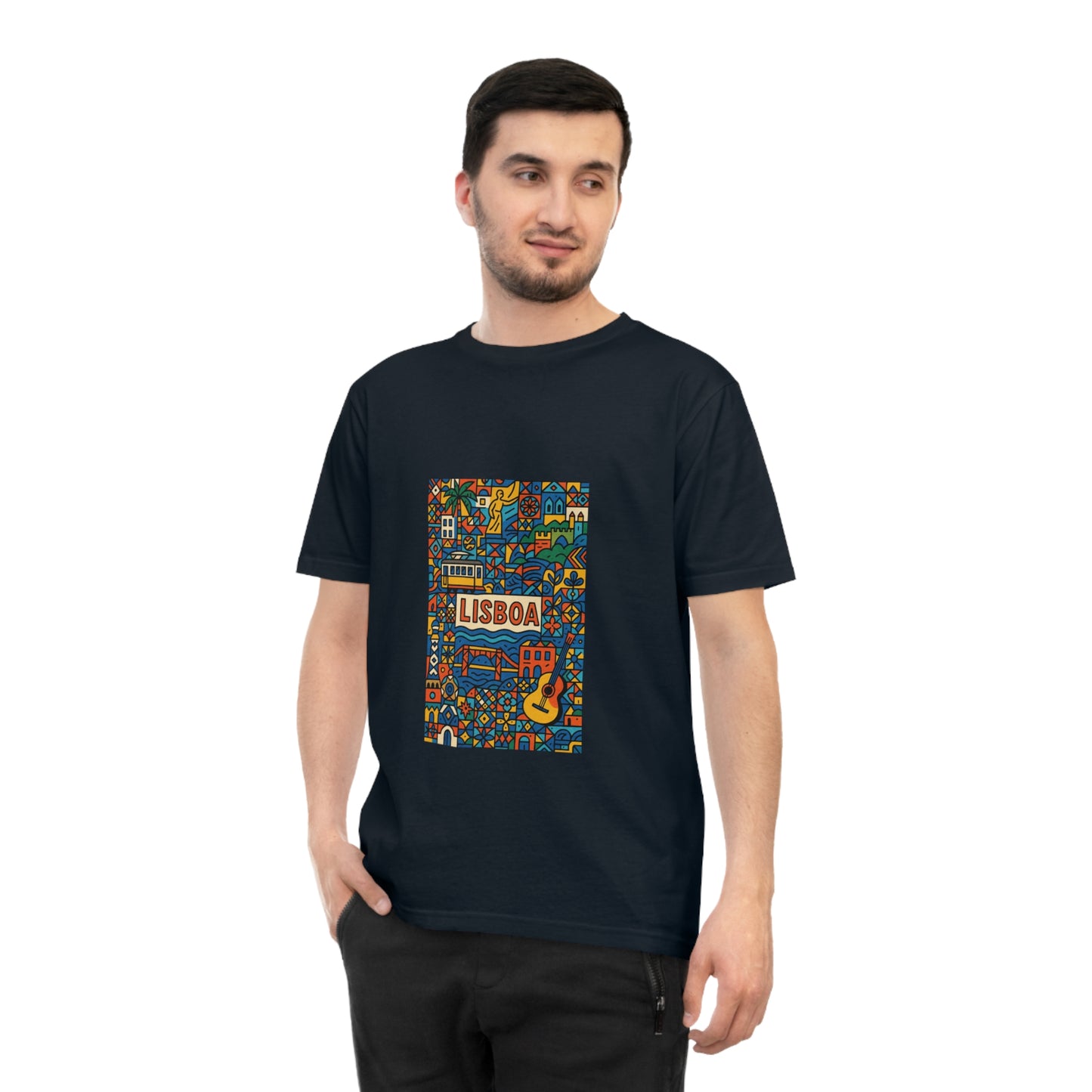 Lisboa Colorful Graphic T-Shirt - Unisex Classic Jersey Tee for Travel Lovers