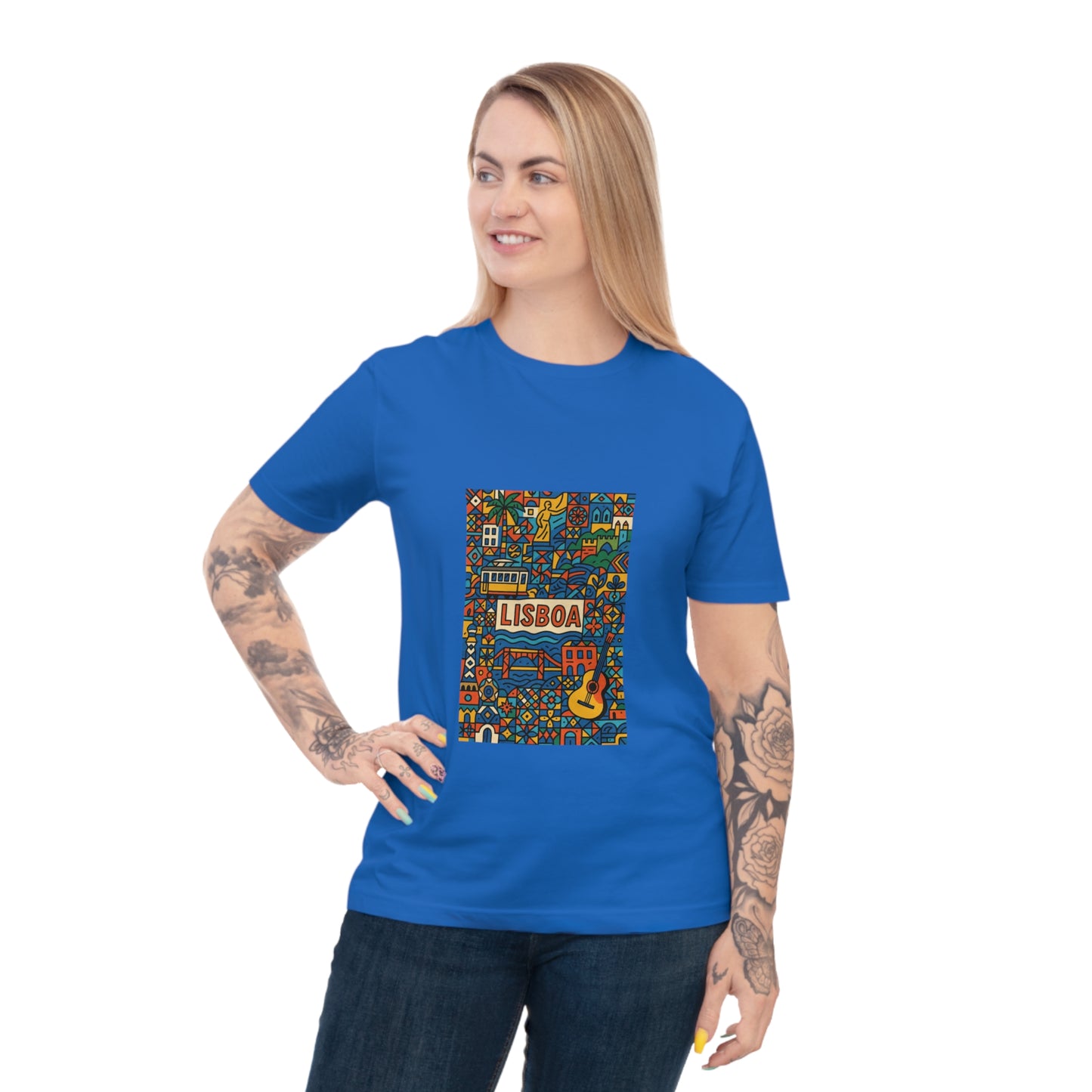 Lisboa Colorful Graphic T-Shirt - Unisex Classic Jersey Tee for Travel Lovers